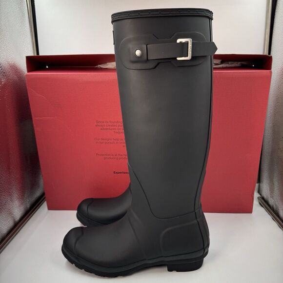 Hunter Original Tour Tall Boot, Black Winter, Rain Boot, Women’s Size 9 New - Picture 4 of 15